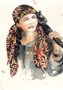 Peinture de Janet Biehl des combattantes de l'YPJ